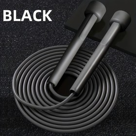 Resim Silikon kaymaz saplı, dayanıklı PVC malzemeli, hız ayarlanabilir atlama ipi - Fitness ve dayanıklılık antrenmanları için uygun, şarj gerektirmez - Pembe/Siyah 