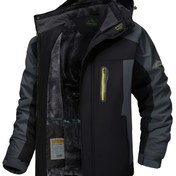 Resim Erkek Kış Dış Giyim Ceketi - Sıcak, Uzun Kollu, Çoklu Cep, Nefes Alabilir, Rahat Kumaş, Esnemez Polyester, Yürüyüş, Kayak, Tırmanma, Balıkçılık ve Kamp için İdeal, Dış Spor Giyim Ceketi | Ayrılabilir Kapüşonlu Ceket | Nefes Alabilir Ceket 