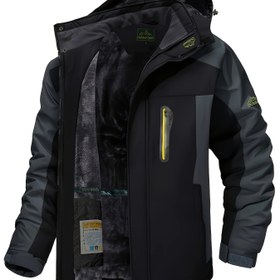 Resim Erkek Kış Dış Giyim Ceketi - Sıcak, Uzun Kollu, Çoklu Cep, Nefes Alabilir, Rahat Kumaş, Esnemez Polyester, Yürüyüş, Kayak, Tırmanma, Balıkçılık ve Kamp için İdeal, Dış Spor Giyim Ceketi | Ayrılabilir Kapüşonlu Ceket | Nefes Alabilir Ceket 