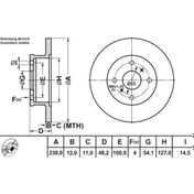 Resim MGA 50259 FREN DİSKİ ÖN Corolla Uyumlu AE92 88-92 DÜZ 238mm 