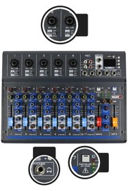 Resim Hype Store MDX-07FXU 7 Kanal Ses Mikseri Deck Mikser (Kayıt USB Efekt) 