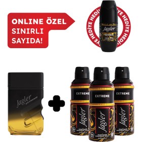 Resim Jagler Extreme Erkek Edt Parfüm 90 ml Deodorant 3x150 ml Avantajlı Set Roll On Hediyeli 