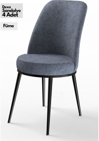Resim Canisa Concept Canisa Dexa Serisi 1.sınıf Yemek Ve Mutfak Sandalyesi , 4 Adet , Füme , Ayaklar Siyah Sandalye Füme / Ayakları Siyah 