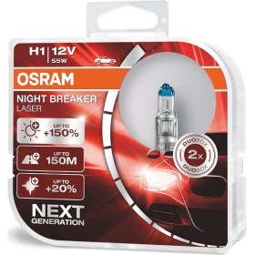 Resim Osram Night Breaker Laser H1 Ampul 64150NL - %150 Daha Fazla Işık 