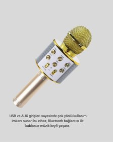 Resim Gld-spt- Kablosuz Karaoke Mikrofon Usb Aux Destekli Parti Ve Eğlence İçin 