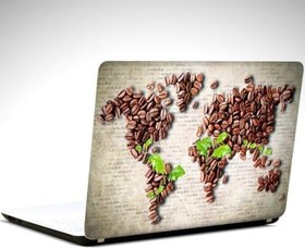 Resim Kahve Dünya Haritası Laptop Sticker 17 inch (39X27CM) 