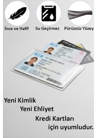 Resim Kimlik Ehliyet Kabı Şeffaf 2 Adet Yumuşak Esnek Şeffaf Kırılmaz Kredi Kartı Koruyucu Kart Kılıfı Kart Kabı Plastik 