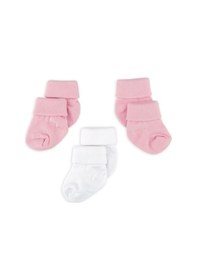 Resim Novibaby 3'lü Bambu Yenidoğan Bebek Çorap I Pinky I 0-6 ay "Karışık Renkli" 