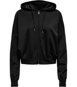 Resim ONLALINA LIFE L/S ZIP HOO Siyah Kadın Fermuarlı Sweatshirt Only