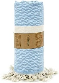 Resim Mavi Pamuk Bambu Peştemal 
