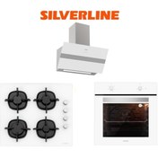 Resim Silverline Beyaz Cam Ankastre Set (3472 Bold 60+CS5343W01+BO6501W01) 