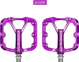 Resim Kereachy 3 Rulmanlı Alüminyum Alaşımlı Mtb Freeride Bmx Geniş Platform Bisiklet Pedalı Mor 