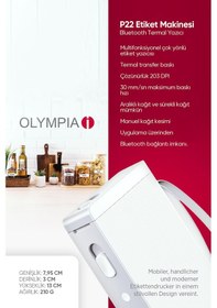 Resim Etiket Makinesi P22 Beyaz - Bluetooth Termal Yazıcı 