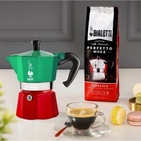Resim Braventa Collection - Express Italia: 6 Cups Ocak Üstü Espresso Pişirici - 270ML - Karma Renk - Alüminyum Gövde - Patent 