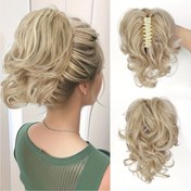 Resim Kadınlar İçin Elegant Dalgalı Ponytail Uzantısı, Modaya Uygun Kısa Ponytail Klipsli Saç Parçası ile Hacim ve Dokulu 