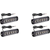 Resim LED Acil Flaş Işıkları, Amber 6 LED Frose Uyarı Acil Durum Yanıp Sönen Işık Araba Kamyonu Off Yolu Atv Suv 4 Paket (Yurt Dışından) 
