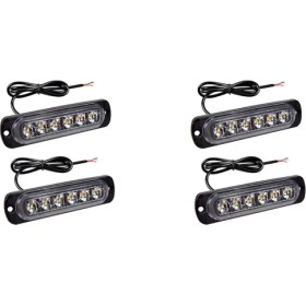 Resim LED Acil Flaş Işıkları, Amber 6 LED Frose Uyarı Acil Durum Yanıp Sönen Işık Araba Kamyonu Off Yolu Atv Suv 4 Paket (Yurt Dışından) 