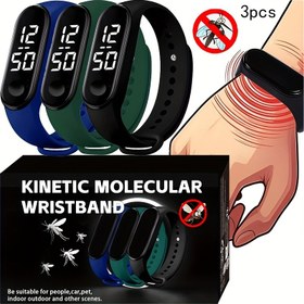 Resim 3 adet/SET (Fizik Sivrisinekleri Atar) Ev Sivrisinek Bilekliği, Kadın Sivrisinek Kovucu Bileklik, Açık Hava Erkekler Sivrisinekler ile Karşılaşma Saati, Yaz Sivrisinekleri Atar, Unisex, Giyim Komforu 