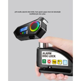 Resim Bluetooth 5.4 Intercom ve Alarmlı Disk Kilidi Seti Güçlü Ses ve Güvenlik 