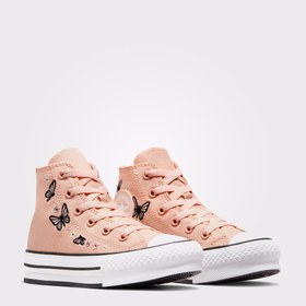 Resim Converse Chuck Taylor All Star EVA Lift Butterflies Çocuk Pembe Platform Sneaker 