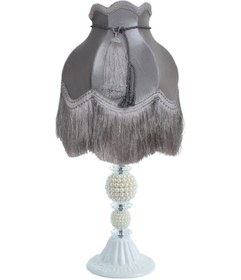 Resim Kadife Kaplı Halat Dekorlu Gri Vintage Abajur AB012245 Diğer 