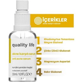 Resim Quality Life Akne Serumu Sivilce Siyah Nokta Leke Akne Karşıtı Cilt Serumu 30 ML 