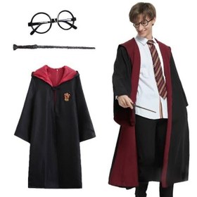 Resim Harry Potter Gryffindor Kapşonlu Çocuk Kostüm Seti 5-6 Yaş 