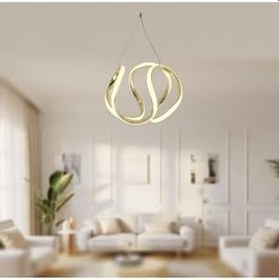 Resim TT AYDINLATMA TT306-25-SR TT Aydınlatma Orta Kavis Sarı Kaplama (Sarı Işık) Ledli Avize Gold 25 x 90 
