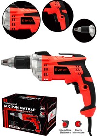 Resim JetVolt Profesyonel 90n.m Alçıpan Vidalama Tabancası 710w - Kırmızı 