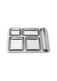 Resim 24 Parça Piknik Kahvaltılık Çelik Tabildot Set 6 Adet Tabldot,6 Adet Bardak,6 Adet Çatal, Kaşık gümüş 