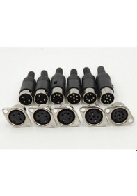 Resim Din Konnektör - 5 Pin Sık - Dişi - Panel Tipi 