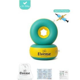 Resim Elvense Çocuk Yüzme Kolluğu Seti 10-30 Kg Pompalı + Taşıma Çantalı Sarı - Mavi 