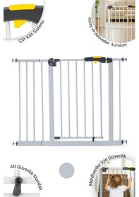 Resim Wellgro Pro 95-100 Cm Çocuk Güvenlik Kapısı, Merdiven Kapısı Ve Korkuluk, Gri 