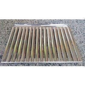 Resim 41X31.5Cm Oluklu Krom Çelik Izgara- 