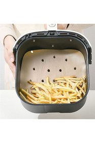 Resim Go İthalat 50 Adet Air Fryer Pişirme Kağıdı Tek Kullanımlık Hava Fritöz Yapışmaz Yağlı Kağıt Delikli Model 