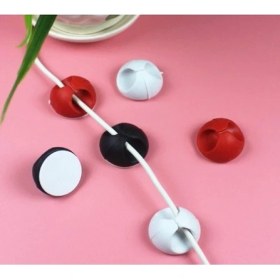 Resim Yapışkanlı Kablo Sabitleyici Düzenleyici 6'lı Paket (2 Beyaz-2 Kırmızı-2 Siyah) 