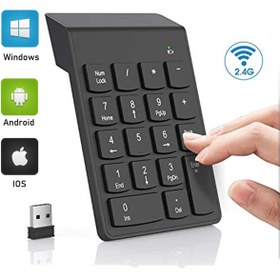 Resim XTRIKE ME Kablosuz Nümerik Tuş Takımı - 2.4GHz USB Alıcılı Harici Sayısal Klavye - Laptop ve PC Uyumlu Siyah 