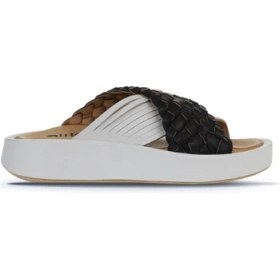 Resim Bueno Shoes Siyah Beyaz Deri Kadın Düz Terlik 01WU4624 01WU4624 