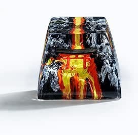 Resim El Yapımı Zanaatkar Japon Torii Kapısı Reçine Keycaps - R5/Esc. Cherry MX Standart Oyun Mekanik Klavyeleri için Mükemmel. Şeffaf Anime Tuş Kapakları (Volkan) 