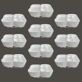 Resim Dağyüce 23/A Tek Kullanımlık Köpük 3 Bölmeli Kapaklı Kase Kutu - 20x24 Cm. - 20 Adetlik 10 Paket 