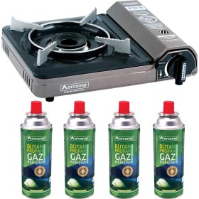 Resim Orcamp Kamp Ocak Gaz Stop Emniyetli CK-505 Gri ve 4 Adet 227 Kartuş Gkh 