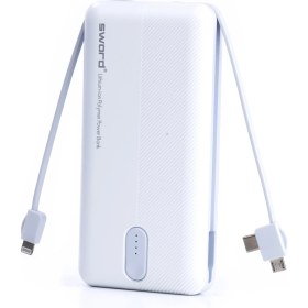 Resim SWORD 10.000mah Kendinden Kablolu Hızlı Güvenli Şarj Taşınabilir Powerbank Iphone,android Uyumlu Sw- 
