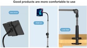 Resim Apera MT41 Çok Fonksiyonlu Masaüstü Akrobat Metal Tablet Telefon Tutucu Stand 360 Derece Oynar Başlıklı 