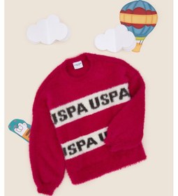 Resim U.S. Polo Assn. Kız Çocuk Fuşya Bisiklet Yaka Kazak 50291645-VR023 
