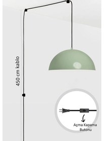 Resim Lipeo Fişe Takılabilir Tekli Avize Sarkıt Salon Mutfak Ofis Oturma Odası Aydınlatma Sarkıt Lamba Mint Yeşili 