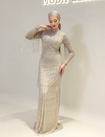 Resim Couture Rita Tesettür Abiye - Gri / 42 
