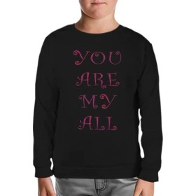 Resim Lordd T-Shirt Aşk - You Are My All Siyah Çocuk Sweatshirt 