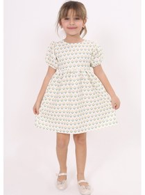 Resim Toontoy Kız Çocuk Lale Desenli Elbise Sarı 