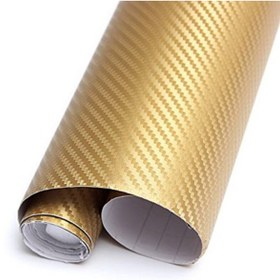 Resim KrcDisplay Altın Karbon Folyo 3d Hava Kanallı Araç Kaplama Folyosu 152cmx1mt 