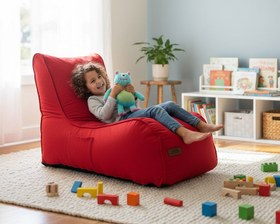 Resim Poffi Kids Puff Koltuk & Oyun Koltuğu & Çocuk Koltuğu - Kırmızı 